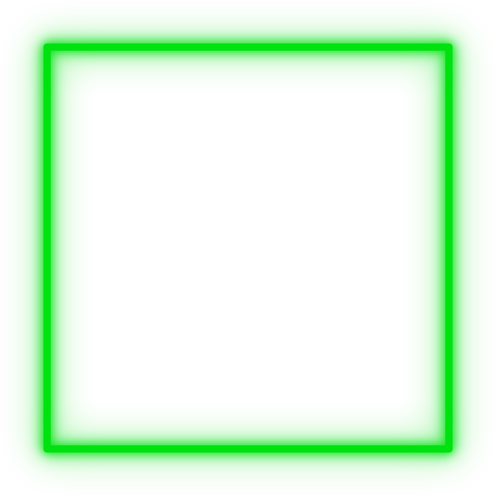 Green square  neon frame